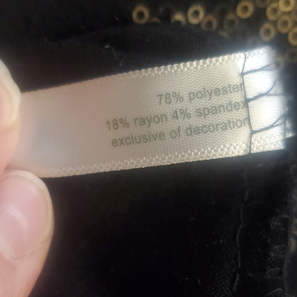 Fashion Bug Sequined Black/Black Short Sleeve Top XL - Picture 5 of 9